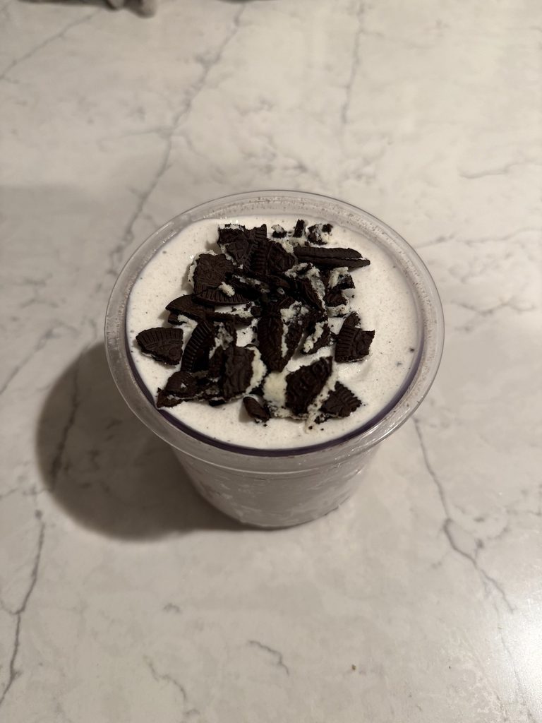 Oreo Ninja Creami McFlurry with crushed Oreo topping