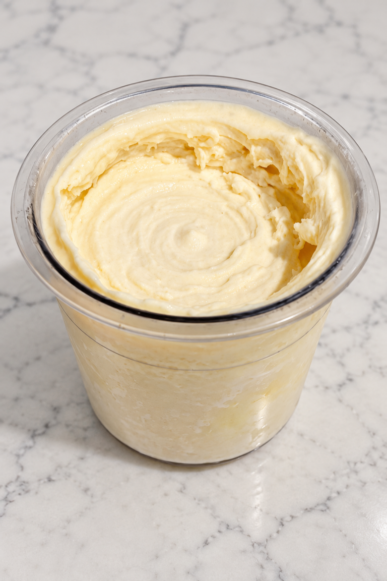 High-Protein Little Debbie Strawberry Shortcake Ninja Creami in a pint container